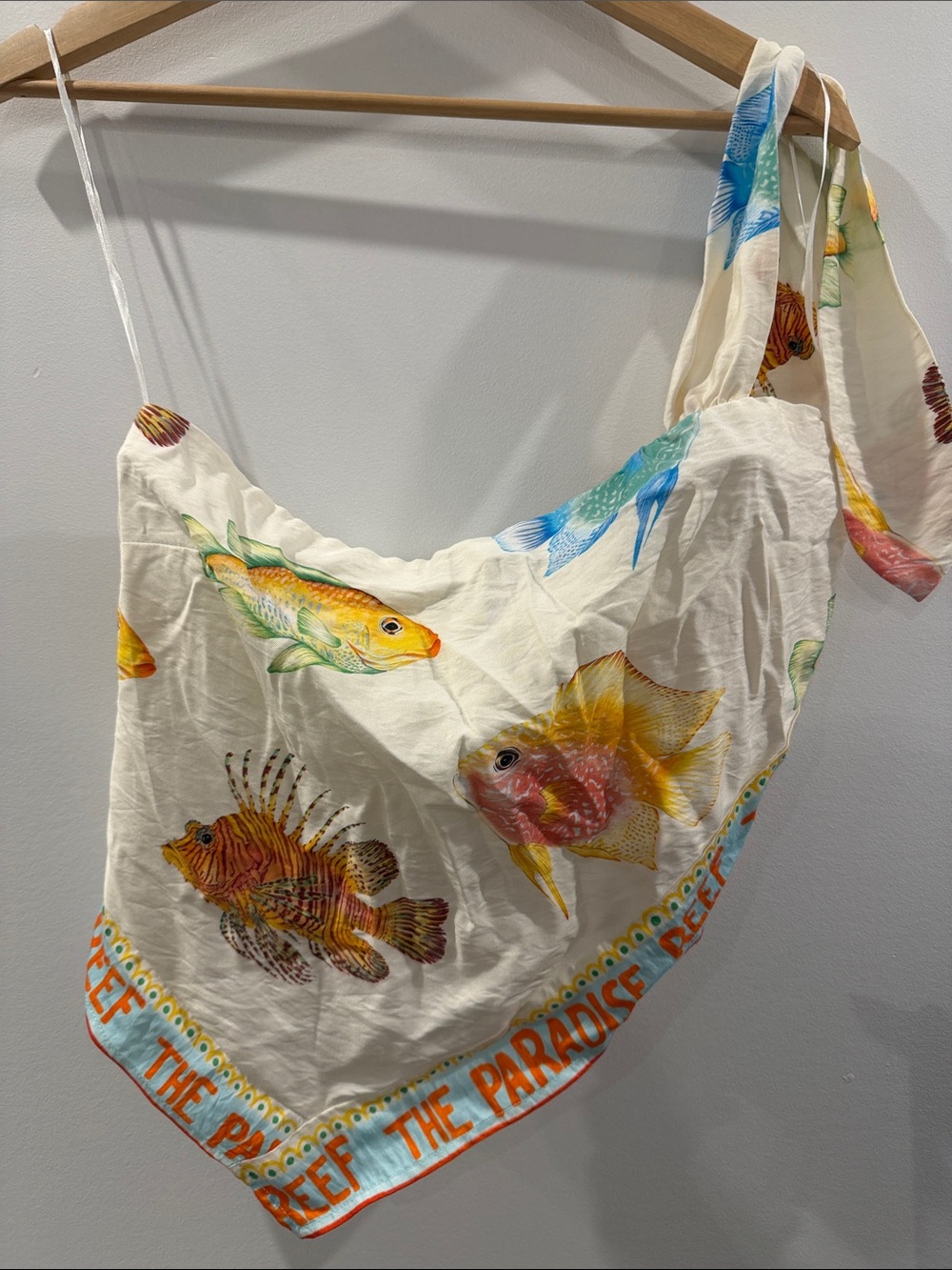 NWT The Paradise Reef Fish-Print Pet Fish one shoulder top